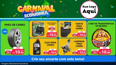 Modelo de TV para TV Horizontal com o tema Carnaval da Economia para Auto peças