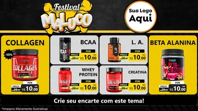 Modelo de TV para TV Horizontal com o tema Festival Maluco para Suplementos alimentares