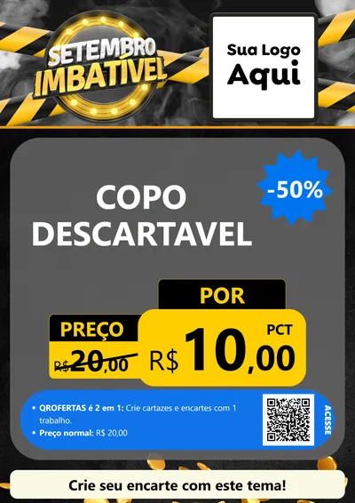 Modelo de Cartaz para Cartaz A4 Vertical com o tema Setembro Imbatível para Embalagens