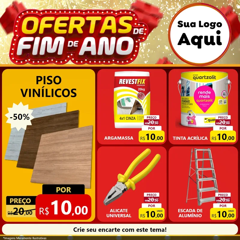 Modelo de Rede Social para Feed Facebook com o tema Ofertas de Fim de Ano para Material para Construção