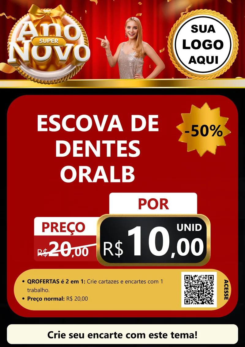 Modelo de Cartaz para Cartaz A4 Vertical com o tema Super Ano Novo para Higiene Pessoal