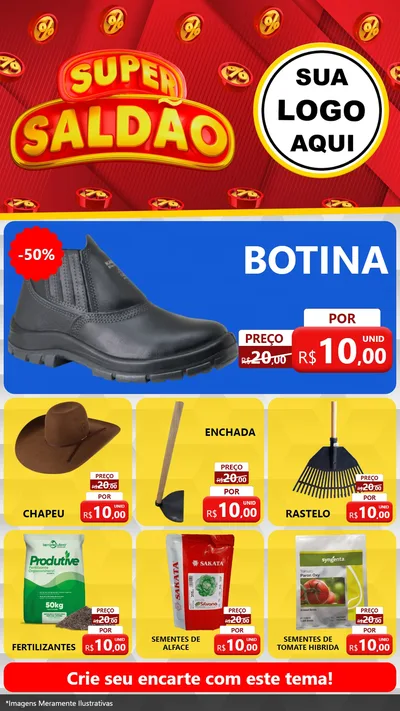 Modelo de Rede Social para Stories com o tema Super Saldão para Agropecuária