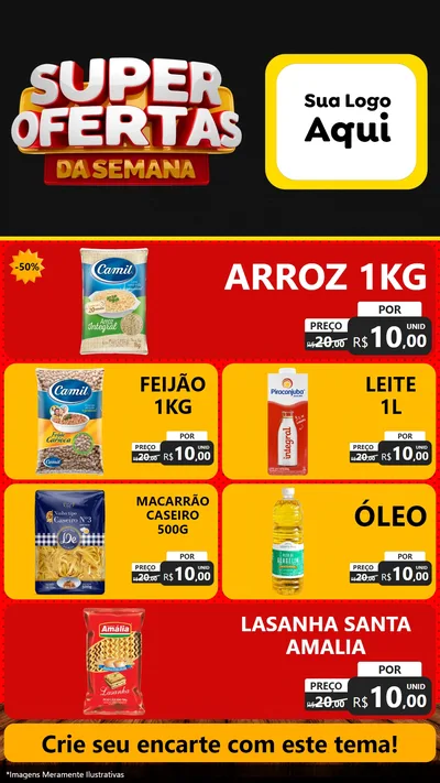 Modelo de TV para TV Vertical com o tema Super Ofertas da Semana para Supermercado
