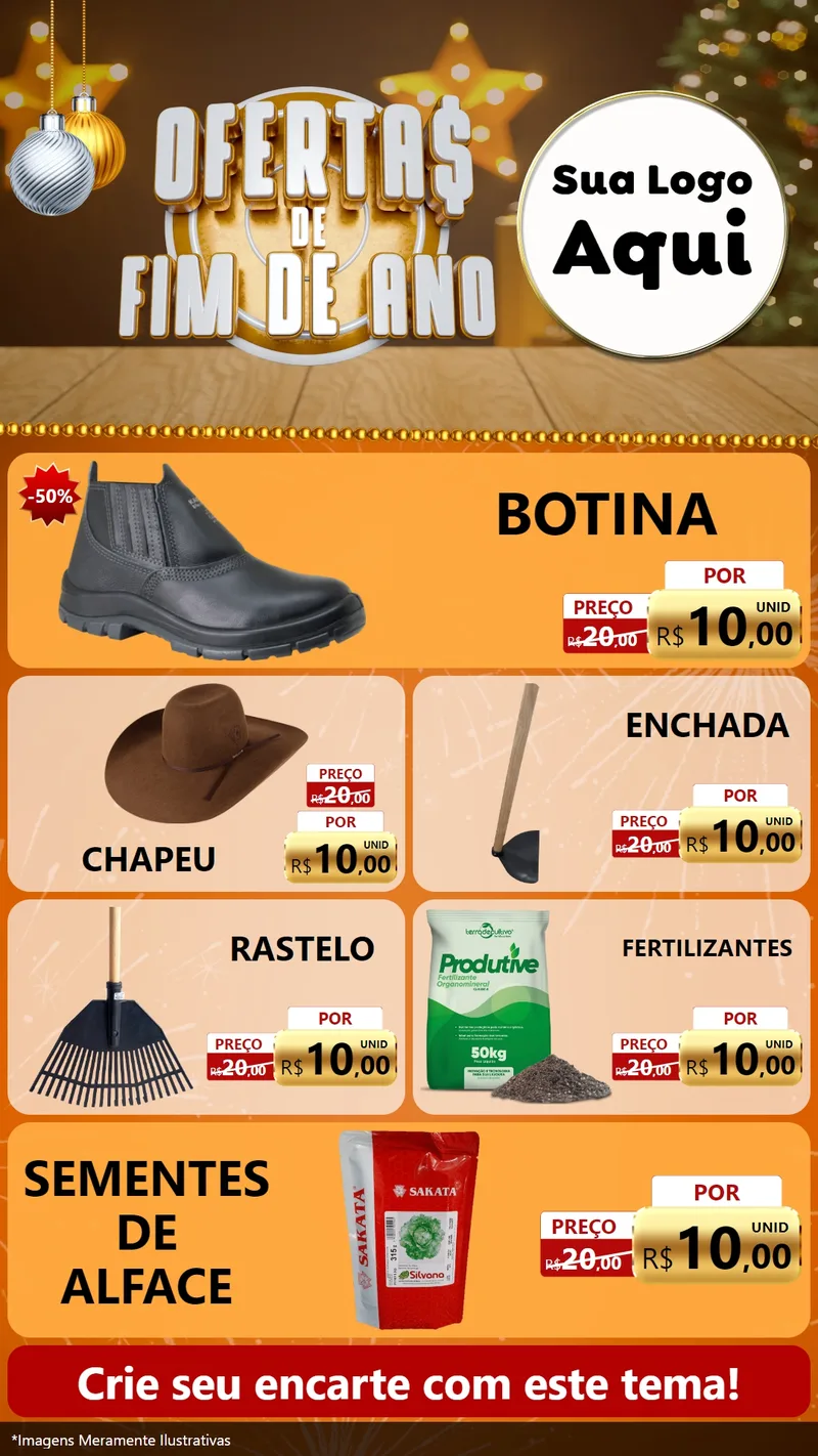 Modelo de TV para TV Vertical com o tema Ofertas de Fim de Ano para Agropecuária