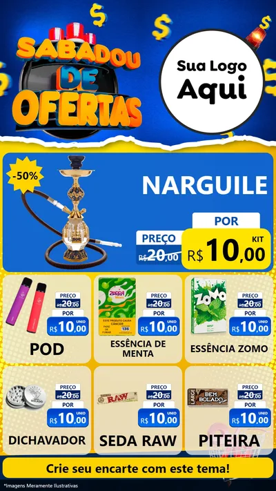 Modelo de Rede Social para Stories com o tema Sabadou de Ofertas para Tabacaria
