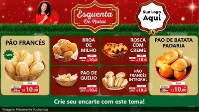 Modelo de TV para TV Horizontal com o tema Esquenta de Natal para Padaria