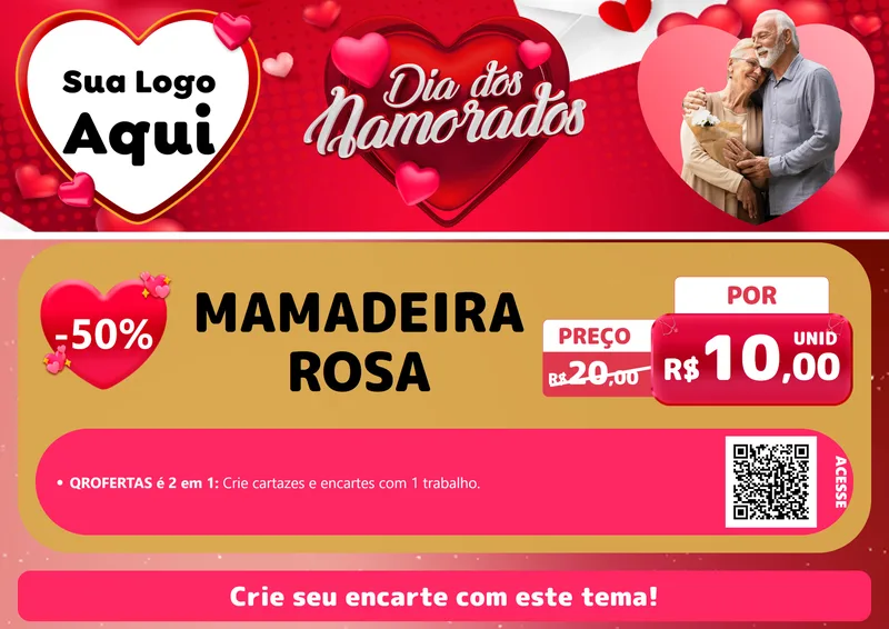 Modelo de Cartaz para Cartaz A4 Horizontal com o tema Dia Dos Namorados para Bebês