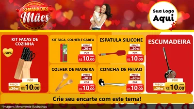 Modelo de TV para TV Horizontal com o tema Semana das Mães para Utilidades Domésticas