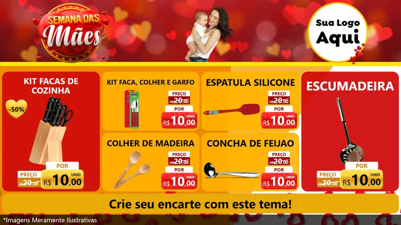 Modelo de TV para TV Horizontal com o tema Semana das Mães para Utilidades Domésticas