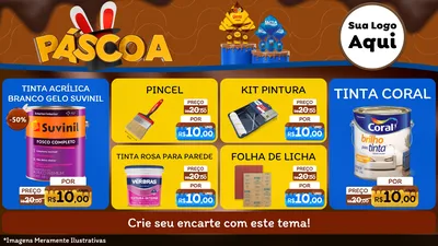 Modelo de TV para TV Horizontal com o tema Páscoa para Tintas e Ferramentas