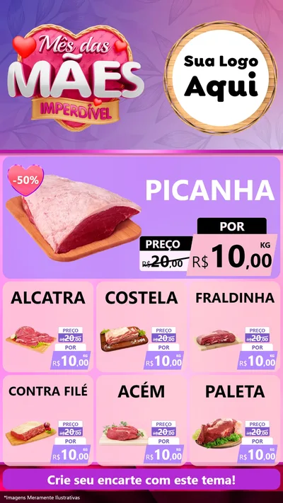 Modelo de Rede Social para Stories com o tema Mês das Mães Imperdível para Açougue