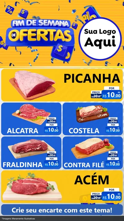 Modelo de TV para TV Vertical com o tema Fim de Semana de Ofertas para Açougue