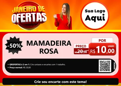 Modelo de Cartaz para Cartaz A4 Horizontal com o tema Janeiro de Ofertas para Bebês
