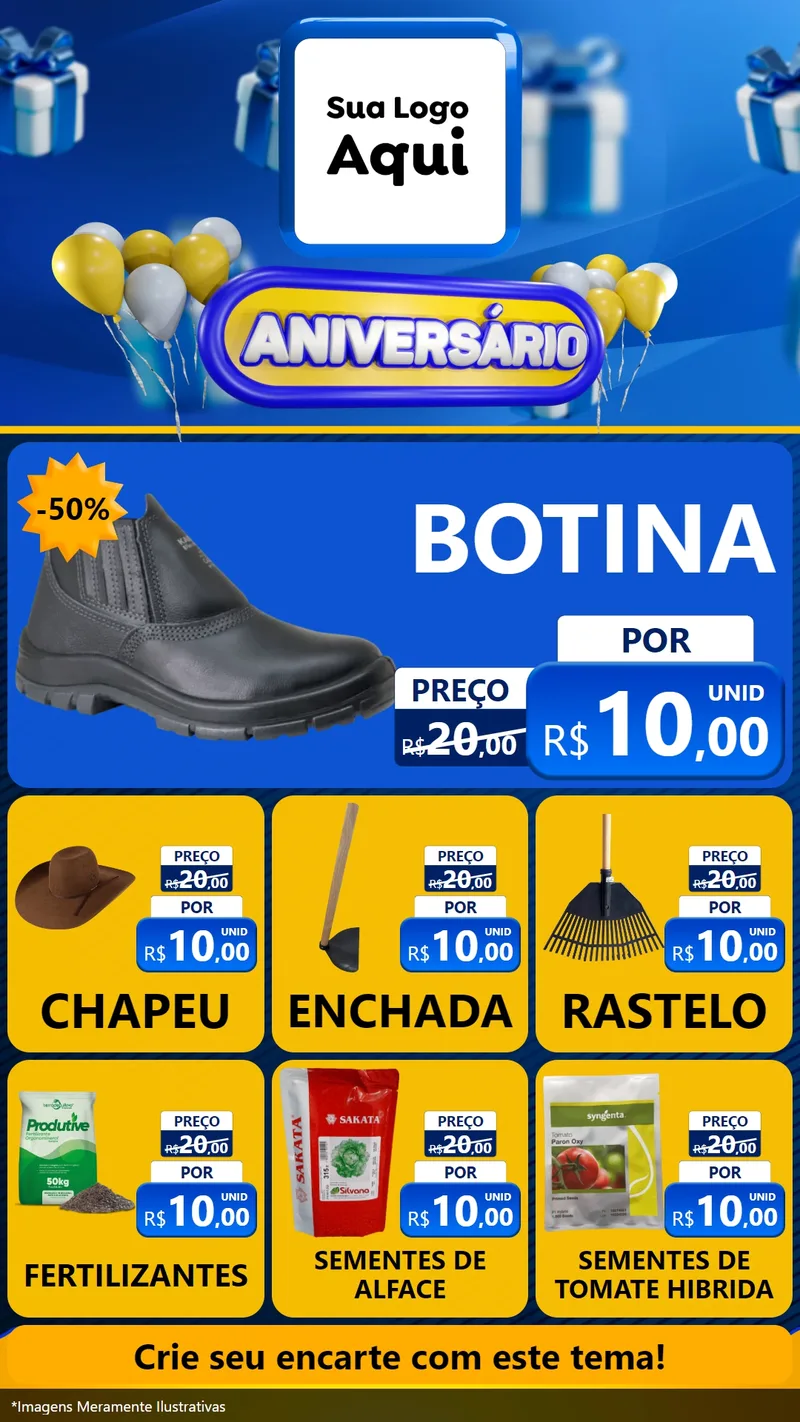 Modelo de Rede Social para Stories com o tema Aniversário para Agropecuária