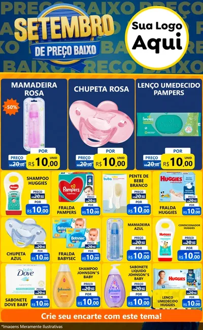 Modelo de Encarte para Encarte Grande com o tema Setembro De Preço Baixo para Bebês