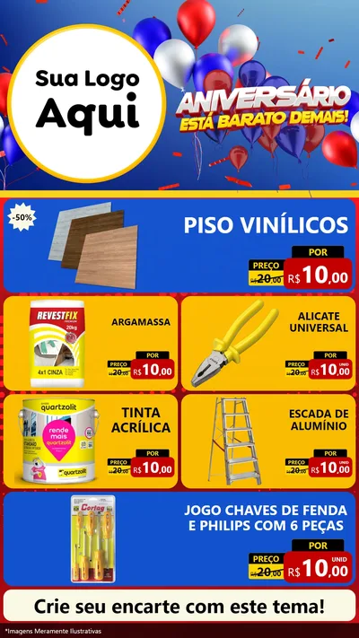 Modelo de TV para TV Vertical com o tema Aniversário para Material para Construção