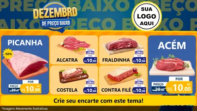 Modelo de TV para TV Horizontal com o tema Dezembro de Preço Baixo para Açougue