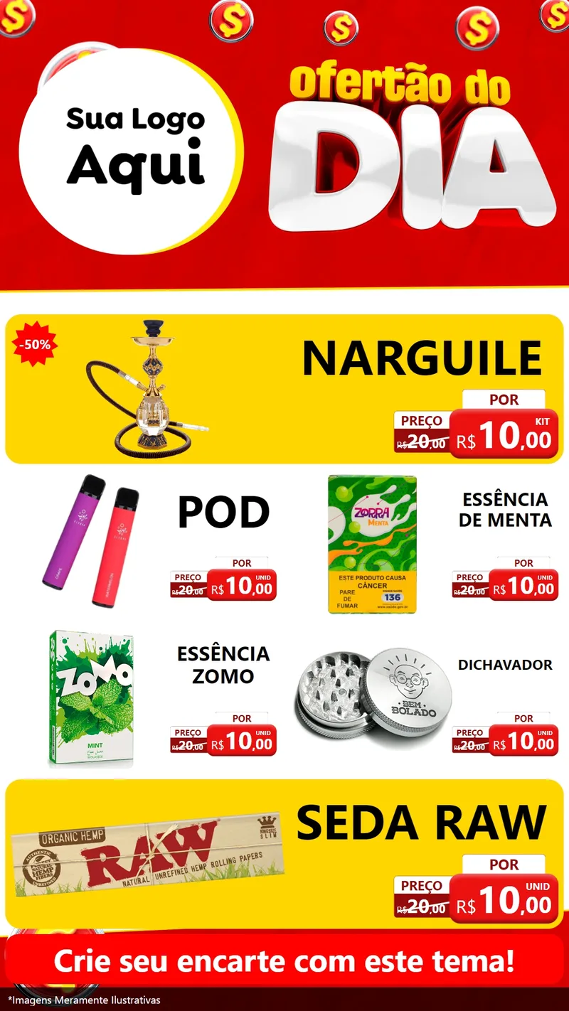 Modelo de TV para TV Vertical com o tema Ofertão do dia para Tabacaria