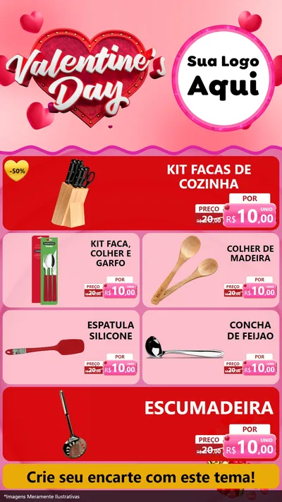 Modelo de TV para TV Vertical com o tema Valentine's Day para Utilidades Domésticas