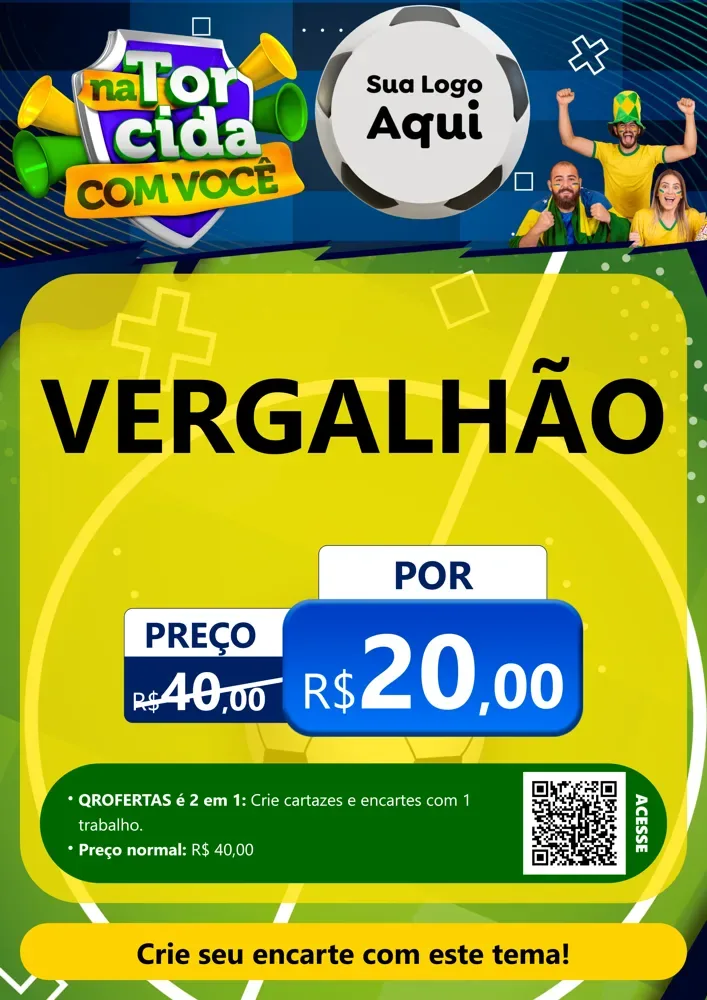 Modelo de Cartaz para Cartaz A4 Vertical com o tema Na Torcida Com Você - Copa para Ferragens