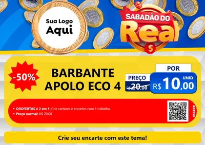 Modelo de Cartaz para Cartaz A4 Horizontal com o tema Sabadão do Real para Armarinho e Aviamentos