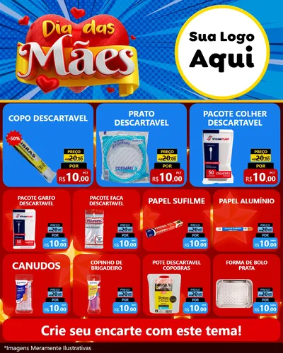 Modelo de Rede Social para Feed Instagram com o tema Dia das Mães para Embalagens