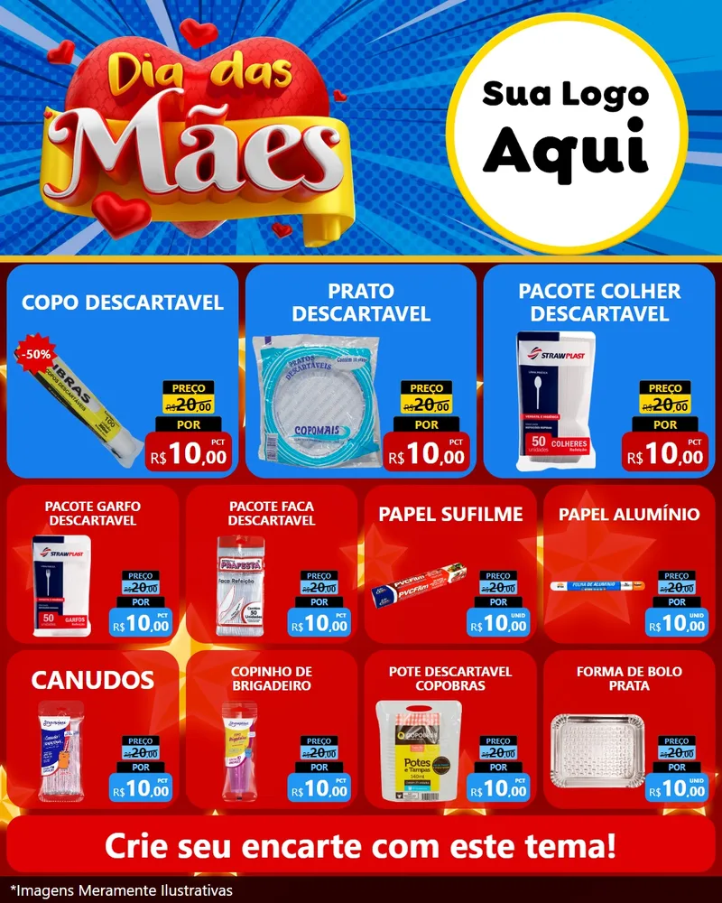 Modelo de Rede Social para Feed Instagram com o tema Dia das Mães para Embalagens