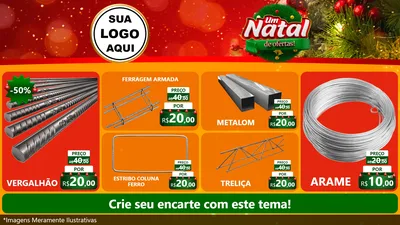 Modelo de TV para TV Horizontal com o tema Um Natal de Ofertas para Ferragens