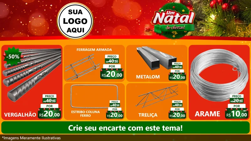 Modelo de TV para TV Horizontal com o tema Um Natal de Ofertas para Ferragens