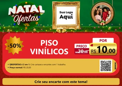 Modelo de Cartaz para Cartaz A4 Horizontal com o tema Natal de Ofertas para Material para Construção