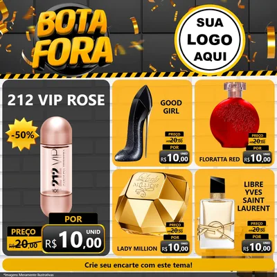 Modelo de Rede Social para Feed Facebook com o tema Bota Fora para Perfumes