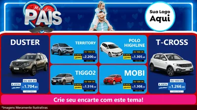 Modelo de TV para TV Horizontal com o tema Mês Dos Pais para Concessionaria de Carros