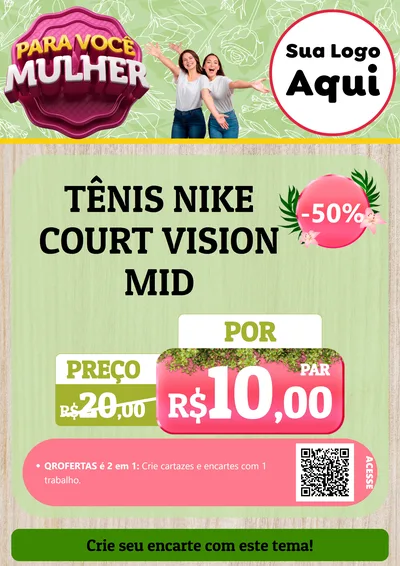 Modelo de Cartaz para Cartaz A4 Vertical com o tema Para Você Mulher para Calçados