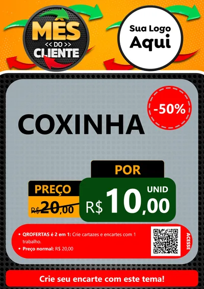 Modelo de Cartaz para Cartaz A4 Vertical com o tema Mês do Cliente para Salgadaria