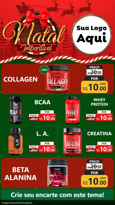 Modelo de TV para TV Vertical com o tema Natal Imperdível para Suplementos alimentares