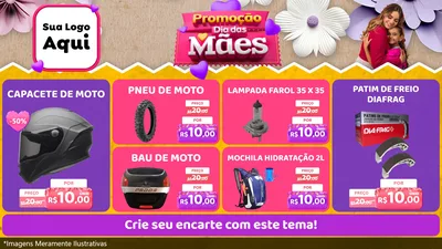 Modelo de TV para TV Horizontal com o tema Promoção Dia das Mães para Moto peças
