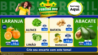 Modelo de TV para TV Horizontal com o tema Torcida dos Preços Baixos - Copa para Hortifrúti