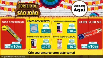 Modelo de TV para TV Horizontal com o tema Sorteio de São João para Embalagens