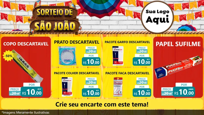 Modelo de TV para TV Horizontal com o tema Sorteio de São João para Embalagens