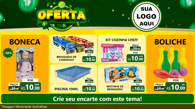 Modelo de TV para TV Horizontal com o tema Oferta para Brinquedos