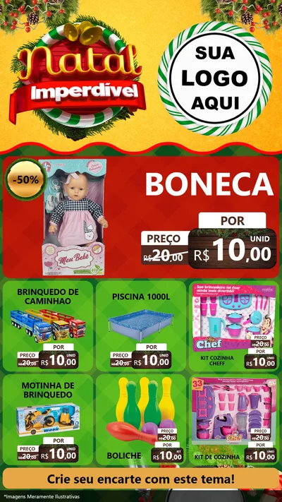 Modelo de Rede Social para Stories com o tema Natal Imperdível para Brinquedos