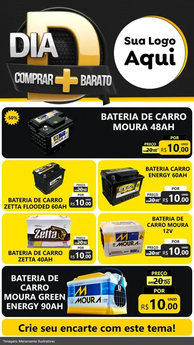 Modelo de TV para TV Vertical com o tema Dia D Mais Economia para Baterias Elétricas