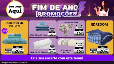 Modelo de TV para TV Horizontal com o tema Fim de Ano Promoções para Cama, Mesa e Banho