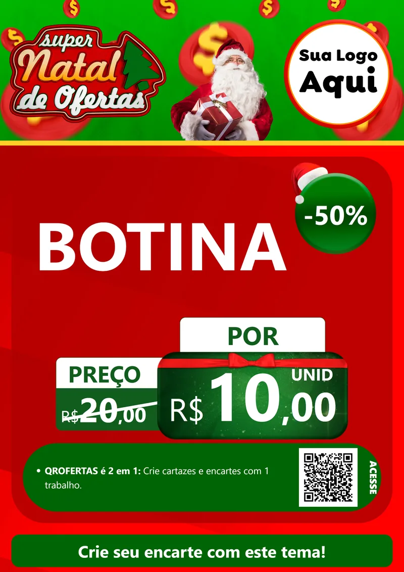 Modelo de Cartaz para Cartaz A4 Vertical com o tema Super Natal de Ofertas para Agropecuária