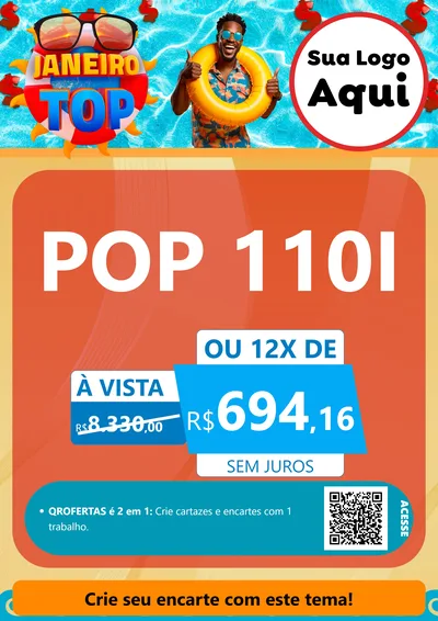 Modelo de Cartaz para Cartaz A4 Vertical com o tema Janeiro Top para Concessionaria de Motos