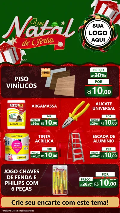 Modelo de TV para TV Vertical com o tema Um Natal de Ofertas para Material para Construção