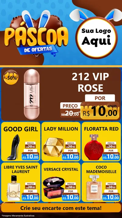 Modelo de Rede Social para Stories com o tema Páscoa de Ofertas para Perfumes