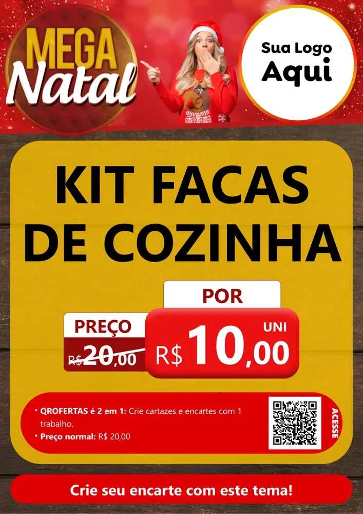 Modelo de Cartaz para Cartaz A4 Vertical com o tema Mega Natal para Utilidades Domésticas