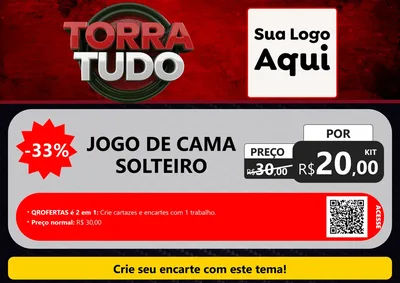 Modelo de Cartaz para Cartaz A4 Horizontal com o tema Torra Tudo para Cama, Mesa e Banho