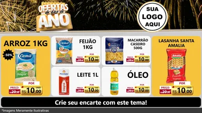 Modelo de TV para TV Horizontal com o tema Ofertas de Fim de Ano para Supermercado